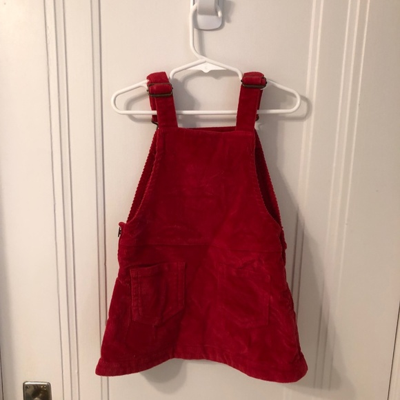 Hanna Andersson Red Corduroy Jumper Dress US 3 / 90 cm - Picture 2 of 3